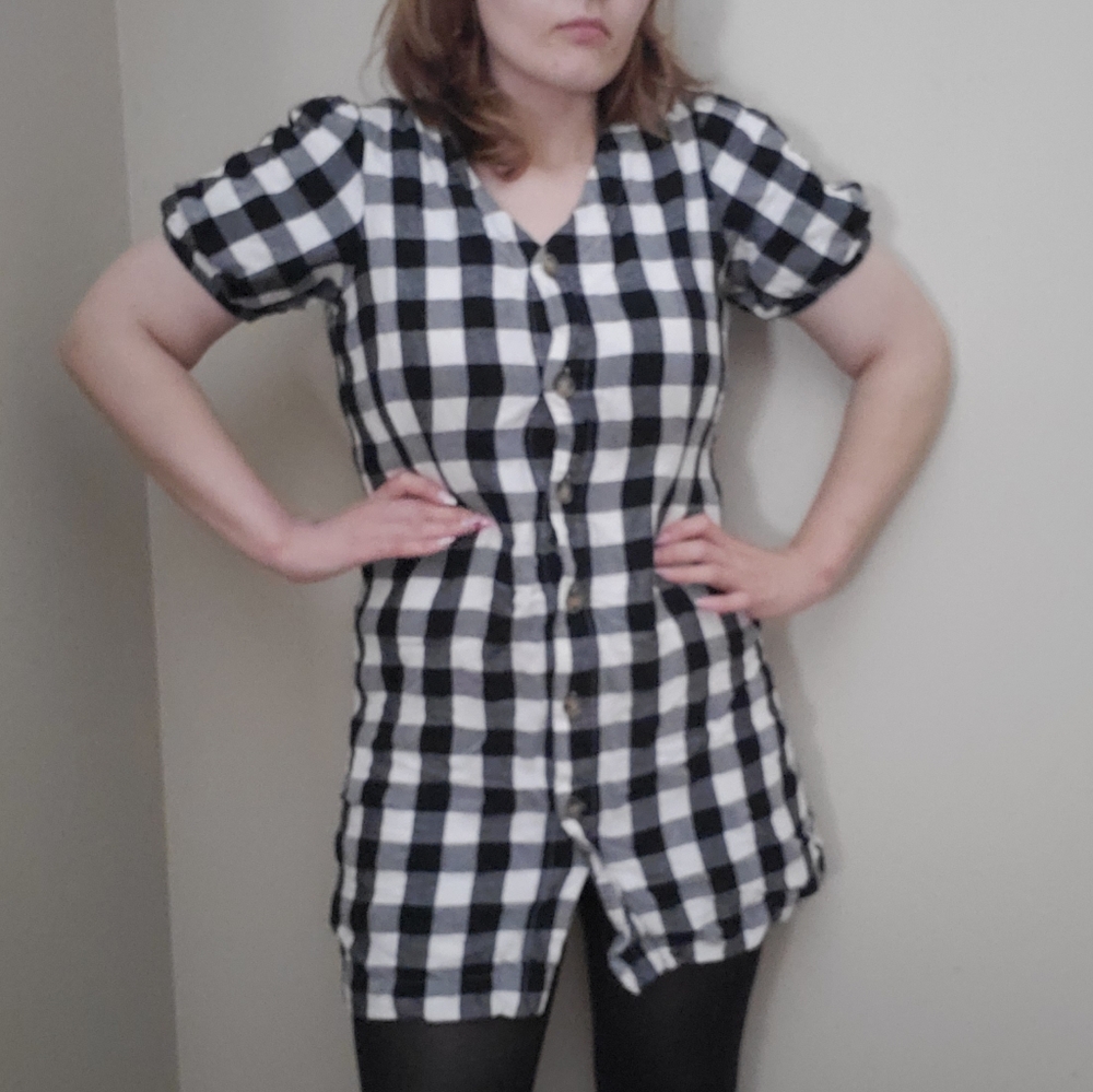 LOFT Checkered Plaid Mini Dress